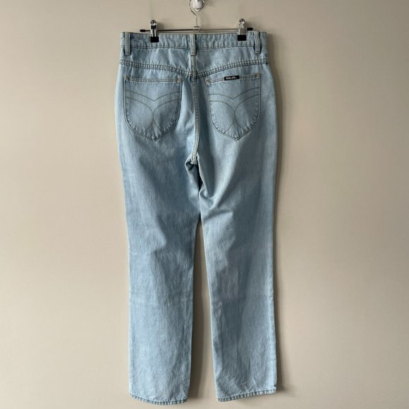 Rolla's Original High Rise Medium Wash Casual Straight Leg Denim Jeans Blue 30 - Picture 3 of 8